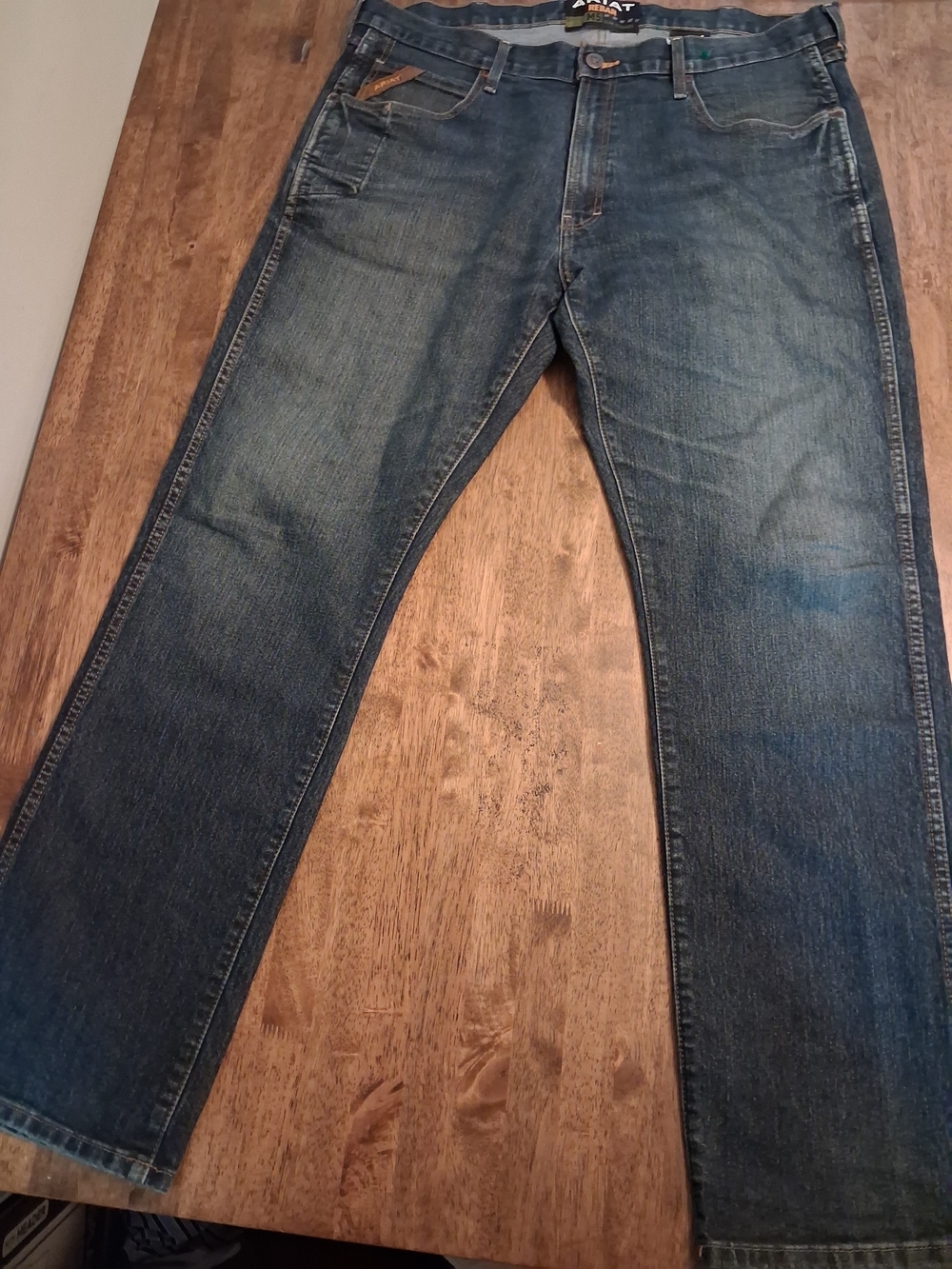 Ariat M5 Rebar Dark Blue Slim Straight Jeans 40x34